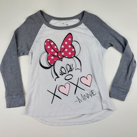 Disney Sleepwear Minnie Mouse Pajama PJ Lounge 2 Piece Set Jogger Raglan Tee Med - Picture 2 of 8